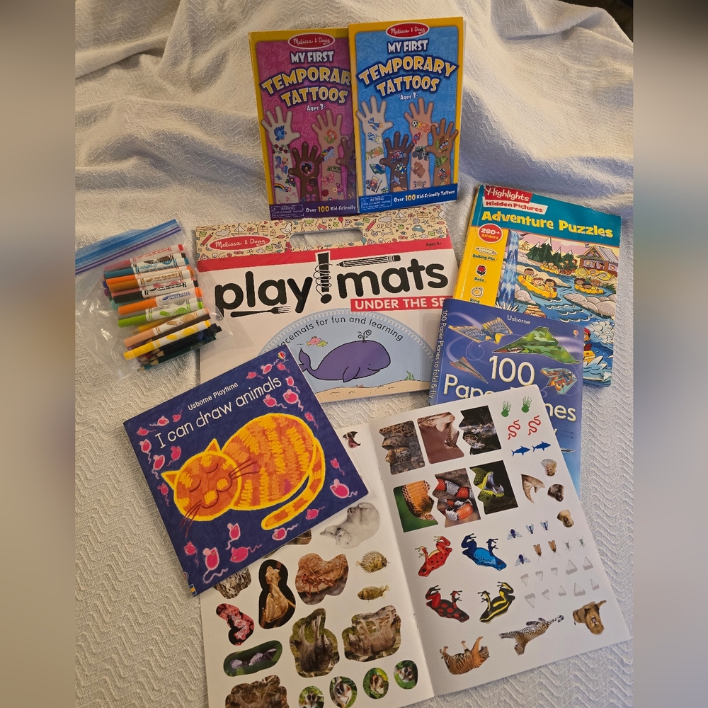 Lot Of Activity And stem Toys. Temp Tattoos, Learn To Draw, Crayola And More